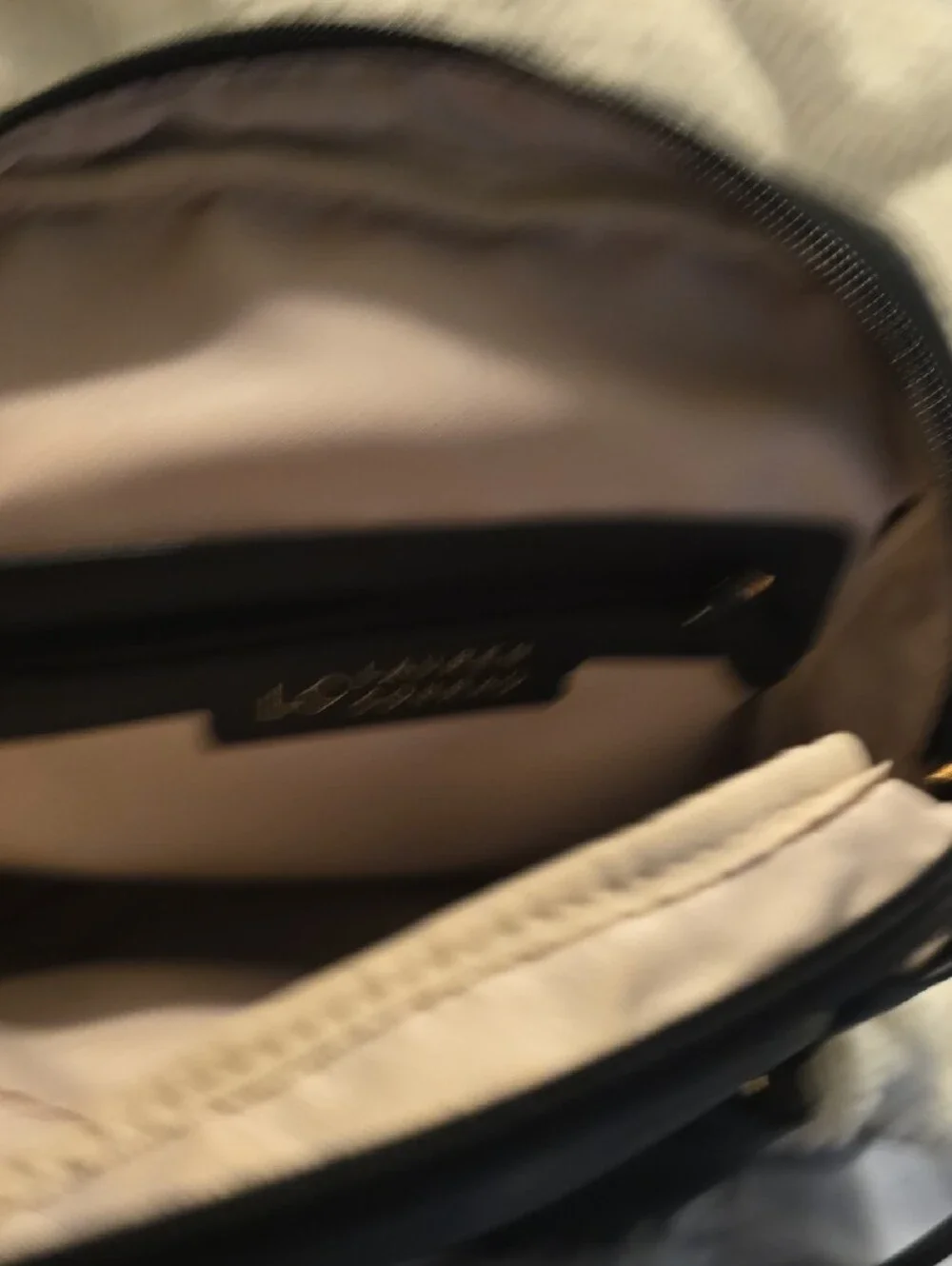 LC Lauren Conrad Black Faux Leather Backpack with Gold Accent